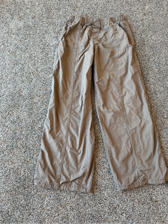 Zara Pants - Zara Women’s Tan Parachute Cargo Pants Size S Wide Leg Drawstring Utility Y2K